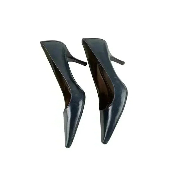 Clavin Klein Dolly Womens Pump Heels Blue Leather Stiletto Pointed Toe Size 10M - Picture 4 of 12